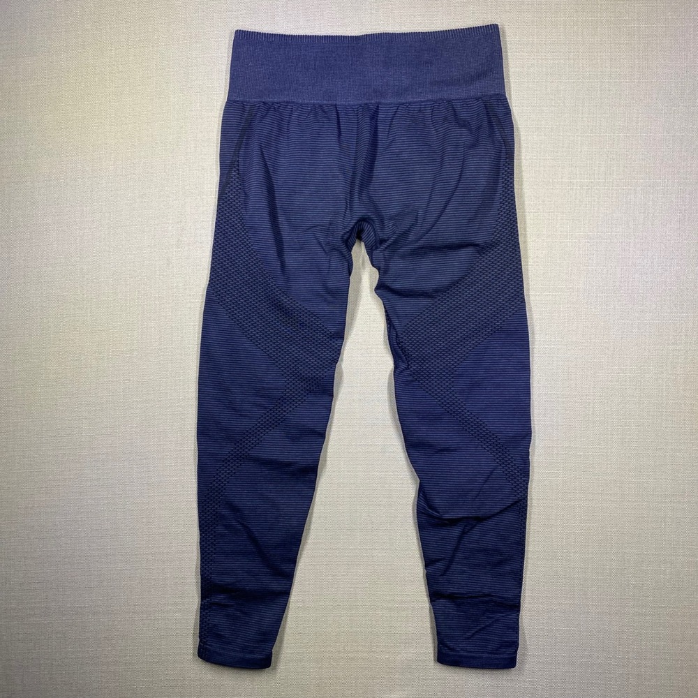 Gymshark Womens Sport Seamless Textured Leggings Blue High Waisted Small B2B9V